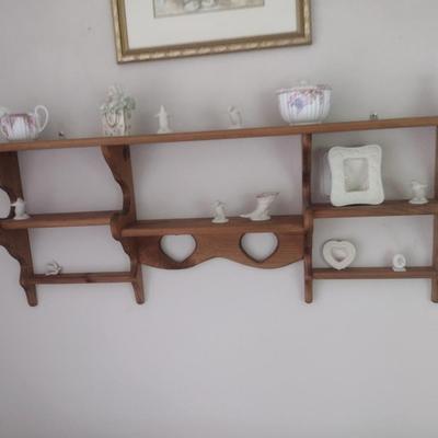 Solid Wood Curio Wall Shelf (No Contents)