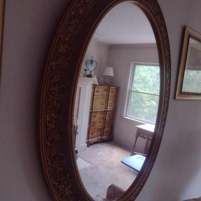 Composite Frame Oval Wall Mirror