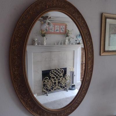 Composite Frame Oval Wall Mirror