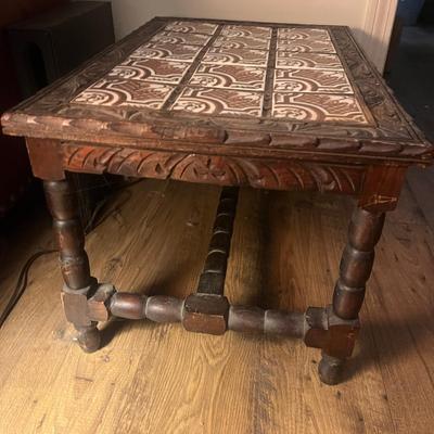 Tile Top Wooden End Table (LR-MG)