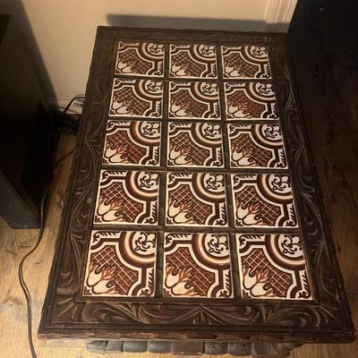 Tile Top Wooden End Table (LR-MG)