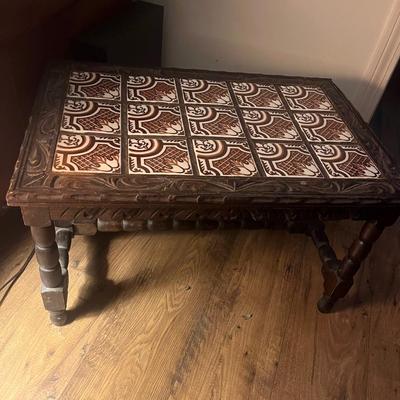 Tile Top Wooden End Table (LR-MG)