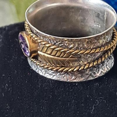 Amethyst Gemstone Spinner Ring