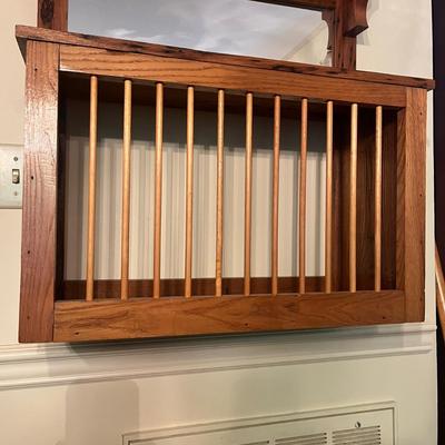 Wooden Wall Mount Dish Rack With Mirror (DR-MG)