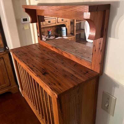 Wooden Wall Mount Dish Rack With Mirror (DR-MG)