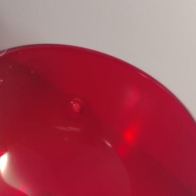 Morgantown 'Golf Ball' Low Sherbet Ruby Colored Glass- Ten Pieces