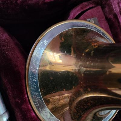 Sale Photo Thumbnail #189: This auction lot is for a Vintage Olds Super Trumpet.  This wonderfully unique musical instrument has seen a few blue notes. The previous owner was in a touring Jazz Band.  It has been stored for at least 40 years.  This trumpet was manufactured by the F.