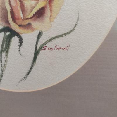 Pair of Framed Suzy Farrell Watercolor Prints