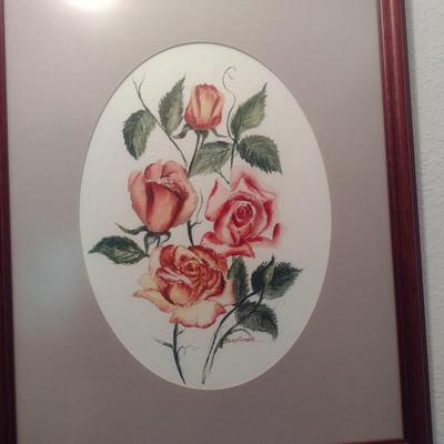 Pair of Framed Suzy Farrell Watercolor Prints