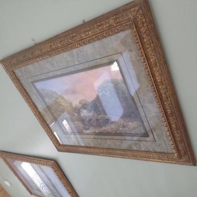 Large Framed Print Garden Path Bridge