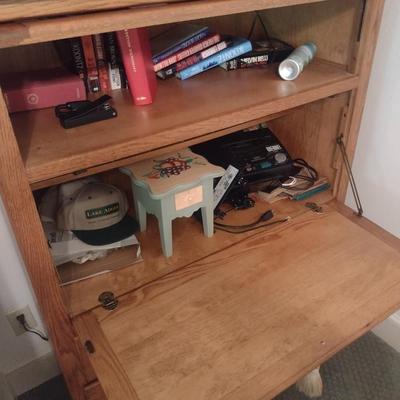 Wood Writing Desk with Double Drawer Storage