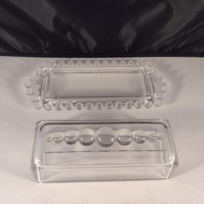 Vintage Imperial 'Candlewick' Covered Butter Dish
