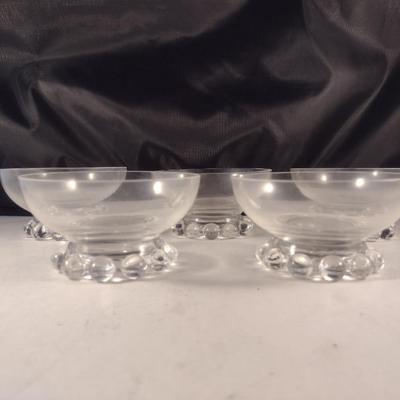 Vintage Imperial 'Candlewick' Low Sherbet Bowls- Five Pieces