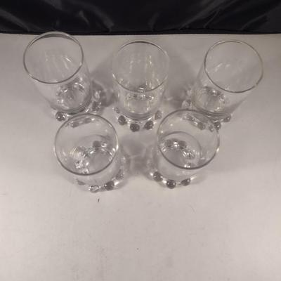 Vintage Imperial 'Candlewick' Juice Glasses- Five Pieces