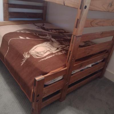 Solid Wood Frame Bunk Bed Set