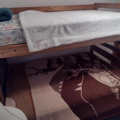 Solid Wood Frame Bunk Bed Set