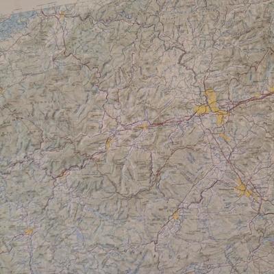 Knoxville, TN Blue Ridge Mountains Relief Map 1972
