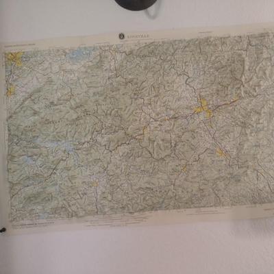 Knoxville, TN Blue Ridge Mountains Relief Map 1972