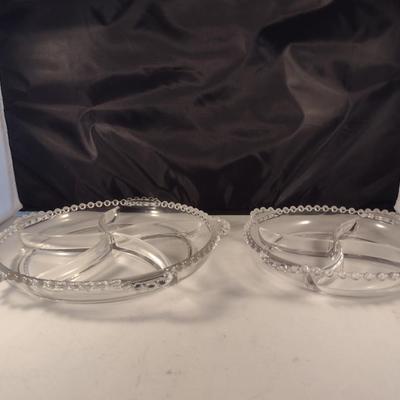 Pair of Vintage Imperial 'Candlewick' Sectioned Dishes