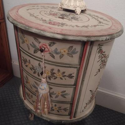 French Country Painted Four Drawer Cabinet