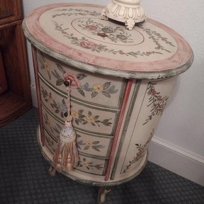French Country Painted Four Drawer Cabinet
