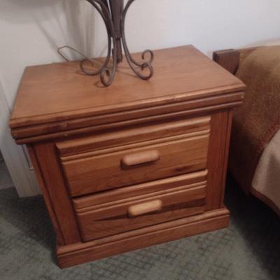 Wood Two Drawer Bedside Dresser