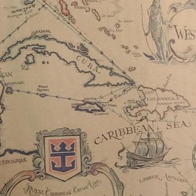 Framed West Indies Map