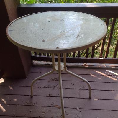 Glass Top Metal Base Patio Table