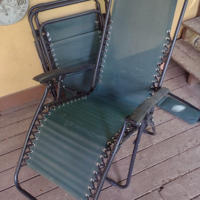 Pair of Matching Gravity Lawn Reclining Chairs