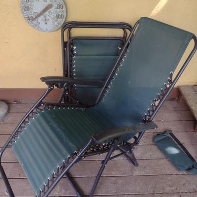 Pair of Matching Gravity Lawn Reclining Chairs