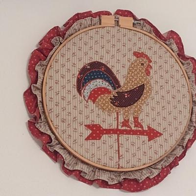 Set of Three Needlework Farm/Barnyard Wall Art