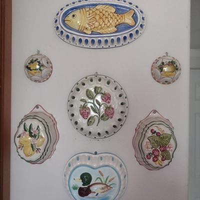 Large Collection of Italian Made Hand-Painted Ceramic Jello Molds