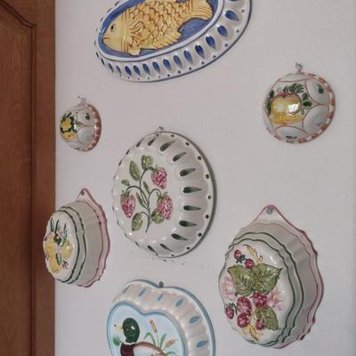 Large Collection of Italian Made Hand-Painted Ceramic Jello Molds