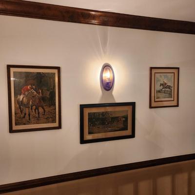 3 Framed Horse Equestrian Hunting Prints Out of the Hunt, Who Hoop They Have Him They're Around Him A.C. Havell , The Hunter Wesley...