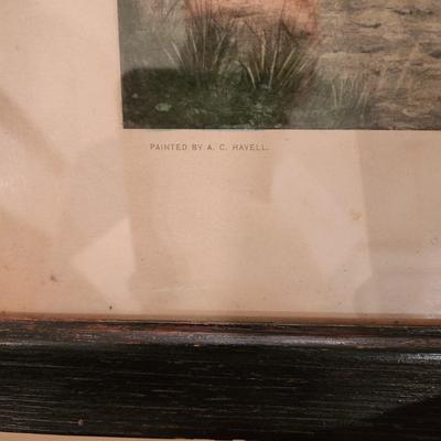 3 Framed Horse Equestrian Hunting Prints Out of the Hunt, Who Hoop They Have Him They're Around Him A.C. Havell , The Hunter Wesley...