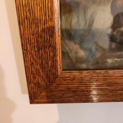 2 Oak Wood Framed Fox Hunt Hunting Scene Check out the Frames