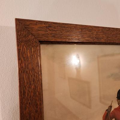 2 Oak Wood Framed Fox Hunt Hunting Scene Check out the Frames