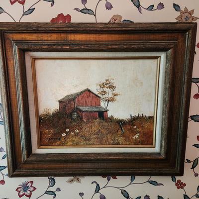 Red Barn Oil on Canvas by C. Sadowski 24x20