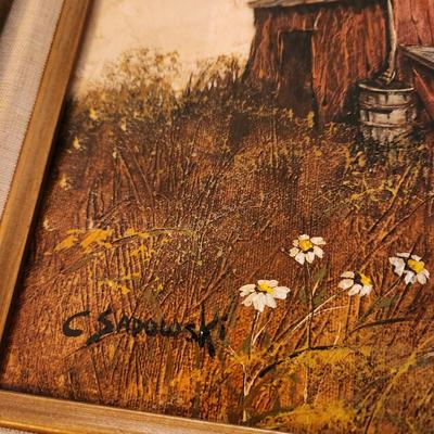 Red Barn Oil on Canvas by C. Sadowski 24x20