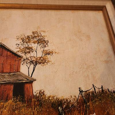 Red Barn Oil on Canvas by C. Sadowski 24x20