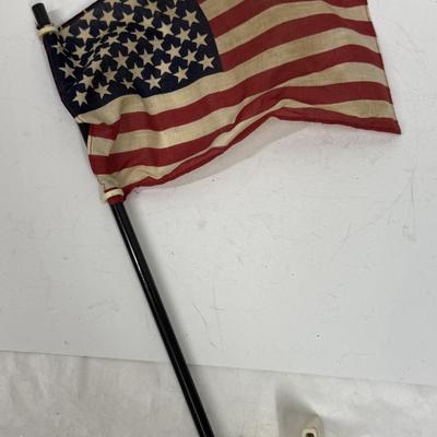 US Flag with Car Window Mounting Bracket