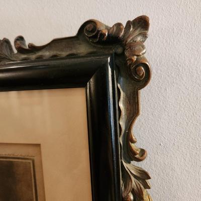 Antique Framed Copyright 1913 by C. Klackner Print 18x22