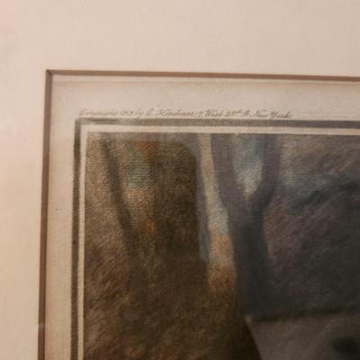 Antique Framed Copyright 1913 by C. Klackner Print 18x22