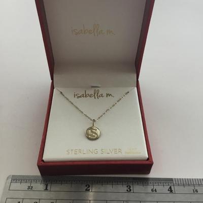Isabella m Sterling silver letter s necklace