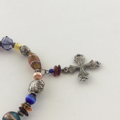 Colorful beaded choker adjustable necklace