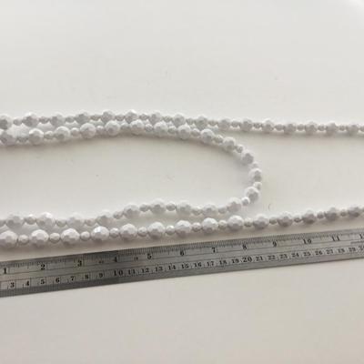 Unmarked white beaded multilayer statement necklace