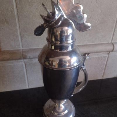 Metal Figural Rooster Carafe
