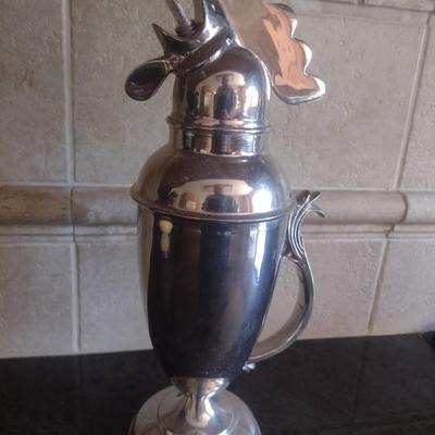 Metal Figural Rooster Carafe