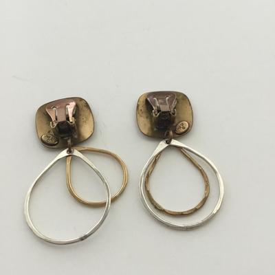 MB SF marked vintage clip on earrings