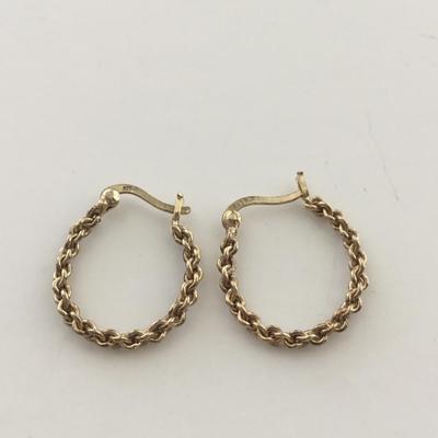 925 marked gold tone hoop earrings